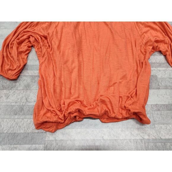 FREE PEOPLE ORANGE EMBROIDERED 2 LAYER PEASANT TOP SIZE XS - Picture 9 of 14